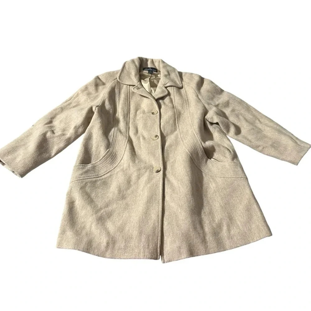Towne Collection by London Fog Overcoat Jacket Women Size 12 Wool Blend